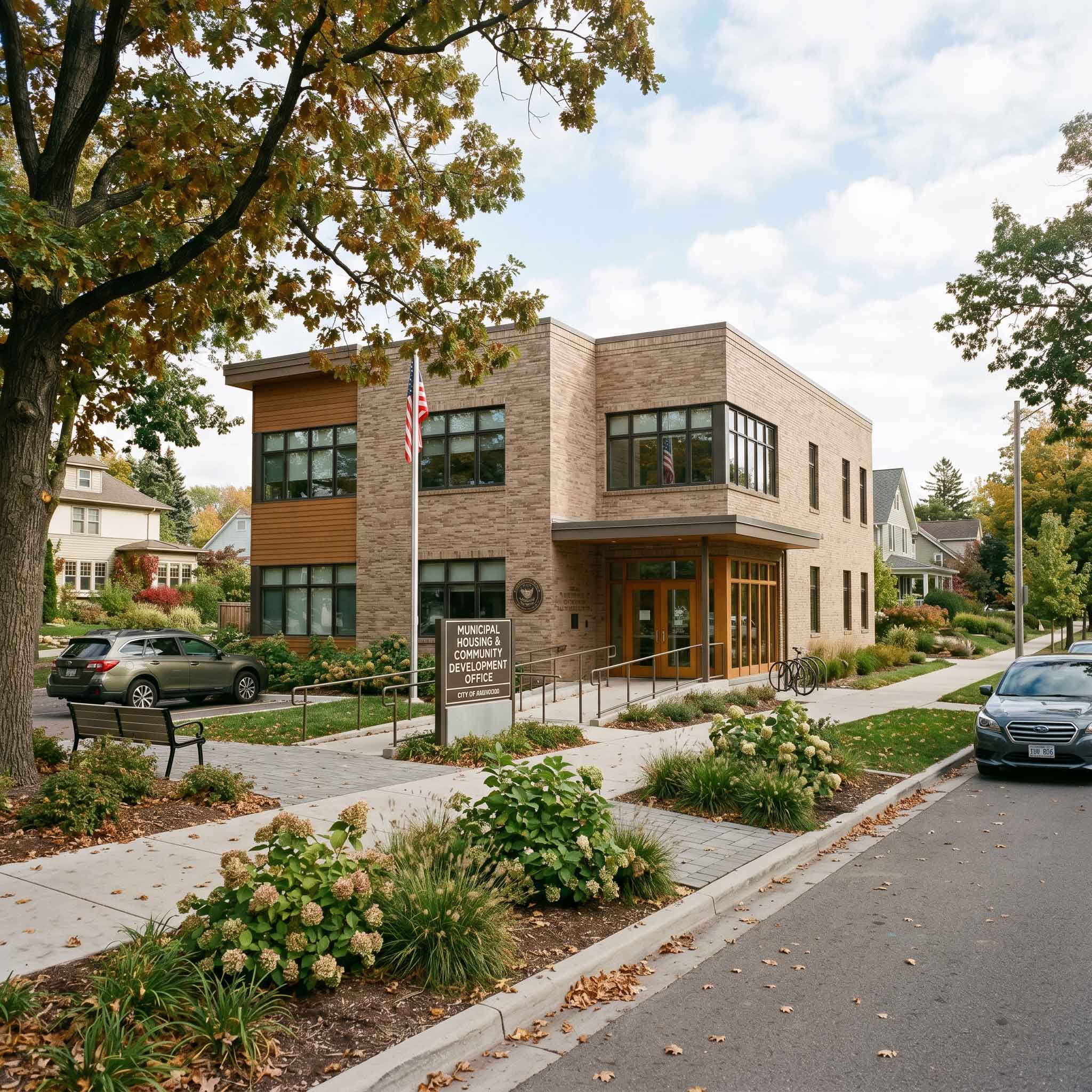 Public agency building representing housing and community development work